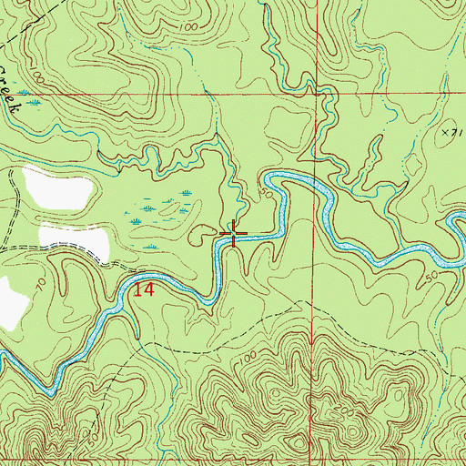 Topographic Map of Burll Creek, AL