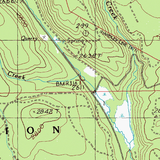 Topographic Map of Willow Creek, OR