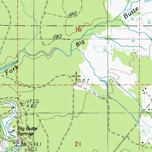 Topographic Map of Willow Creek, OR