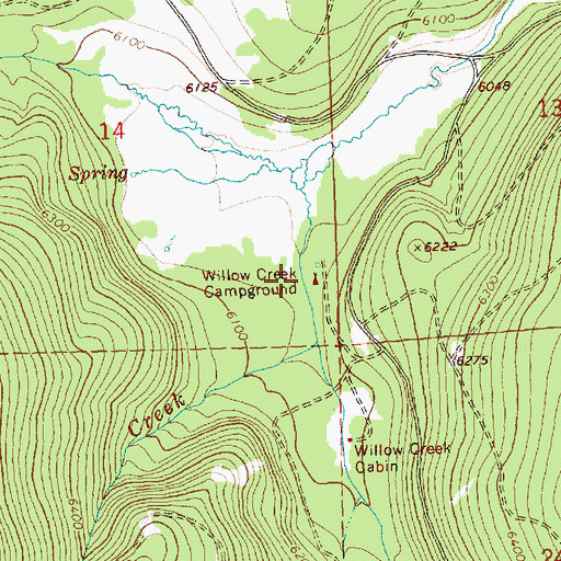 Topographic Map of Willow Creek Recreation Site, OR