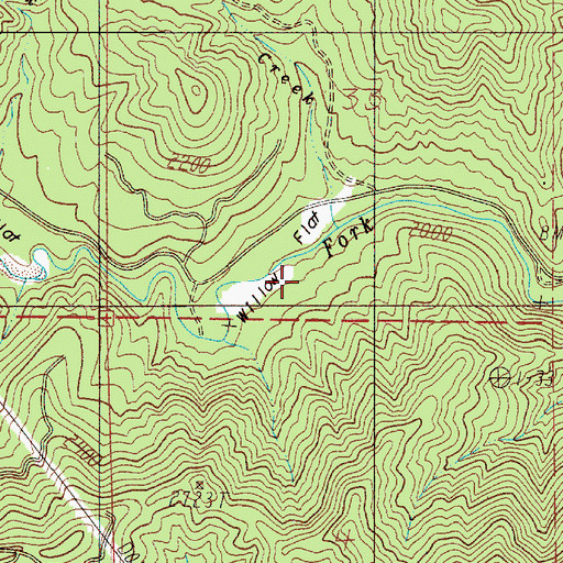 Topographic Map of Willow Flat, OR