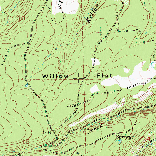 Topographic Map of Willow Flat, OR