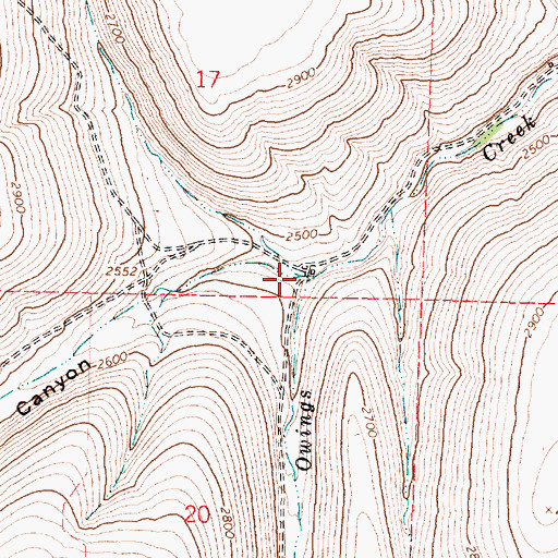 Topographic Map of Willow Spring Canyon, OR