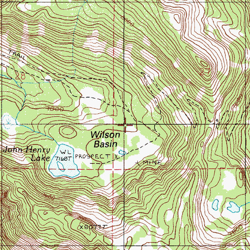 Topographic Map of Wilson Basin, OR