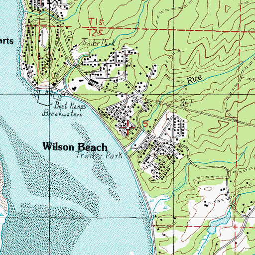 Topographic Map of Wilson Beach, OR