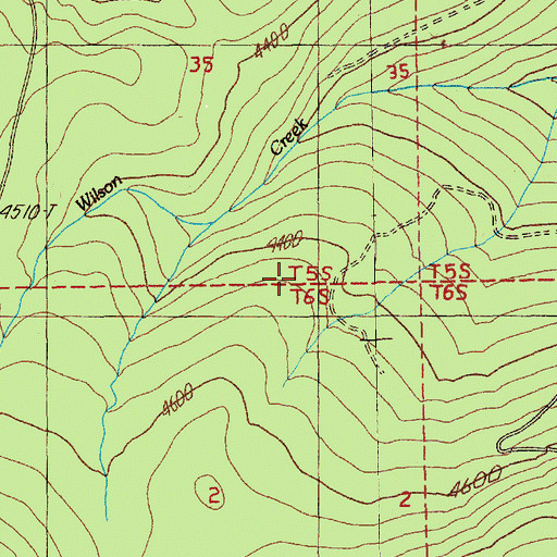 Topographic Map of Wilson Cove Trail, OR