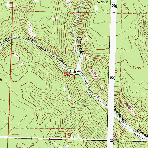 Topographic Map of Wilson Creek, OR