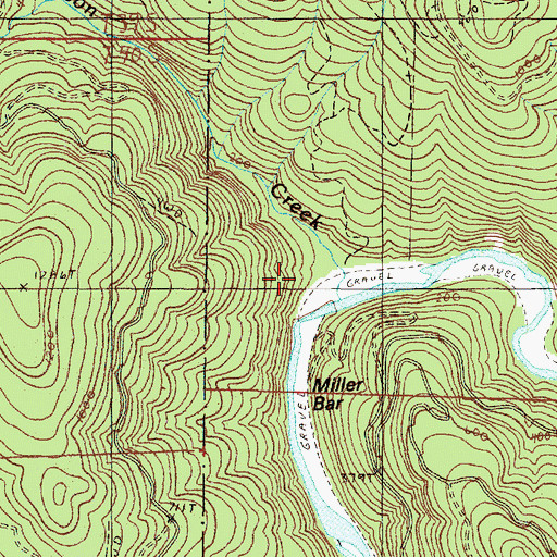 Topographic Map of Wilson Creek, OR