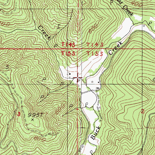 Topographic Map of Wilson Creek, OR