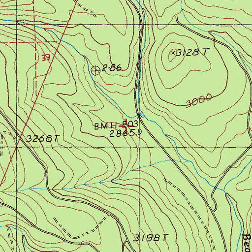 Topographic Map of Wilson Creek, OR