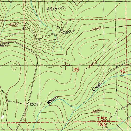 Topographic Map of Wilson Creek Driveway, OR