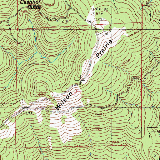 Topographic Map of Wilson Prairie, OR
