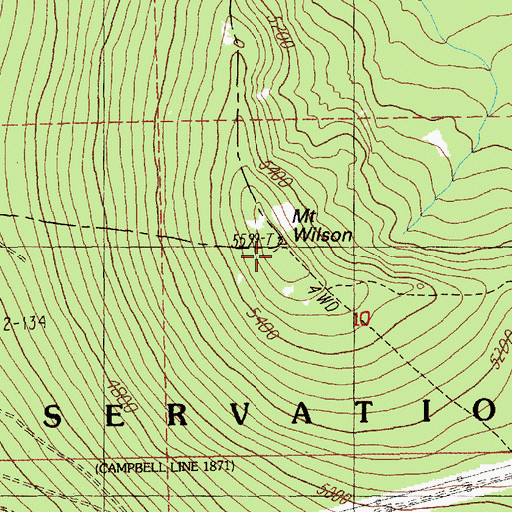 Topographic Map of Mount Wilson, OR