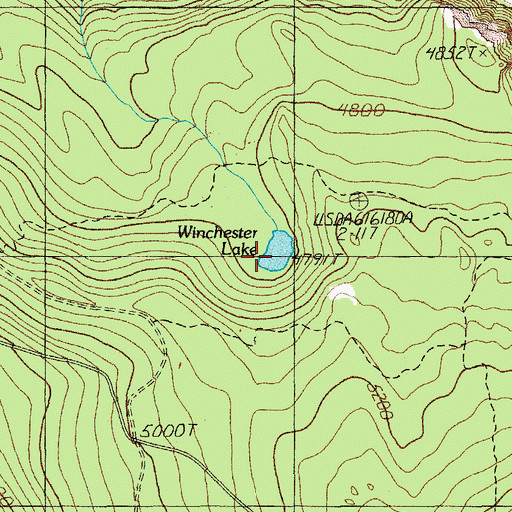 Topographic Map of Winchester Lake, OR