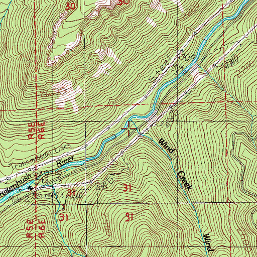 Topographic Map of Wind Creek, OR