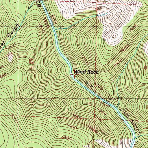 Topographic Map of Wind Rock, OR