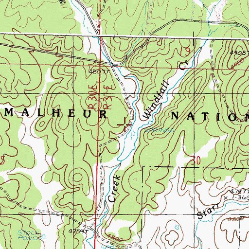Topographic Map of Windfall Creek, OR