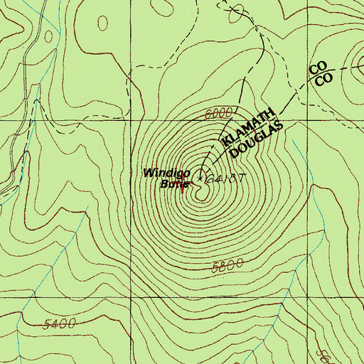 Topographic Map of Windigo Butte, OR