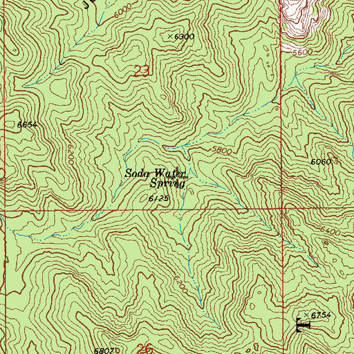 Topographic Map of Soda Water Spring, AZ