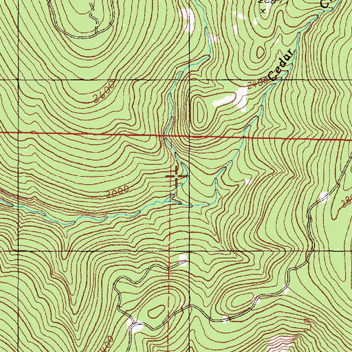 Topographic Map of Windy Creek, OR