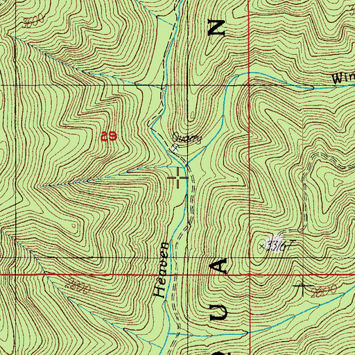 Topographic Map of Windy Creek, OR