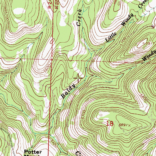 Topographic Map of Windy Creek, OR