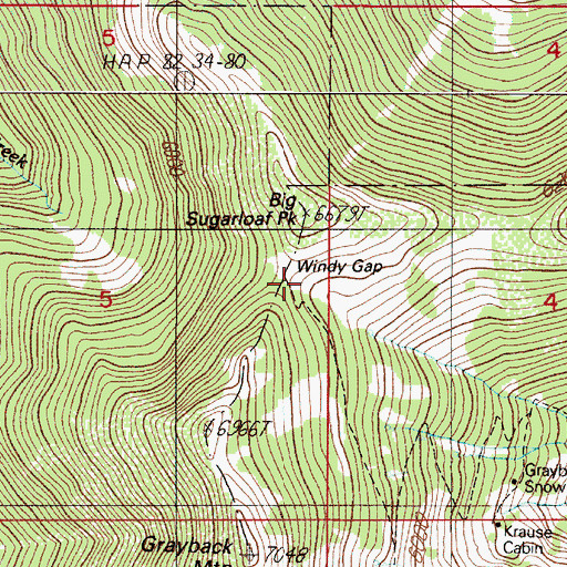 Topographic Map of Windy Gap, OR