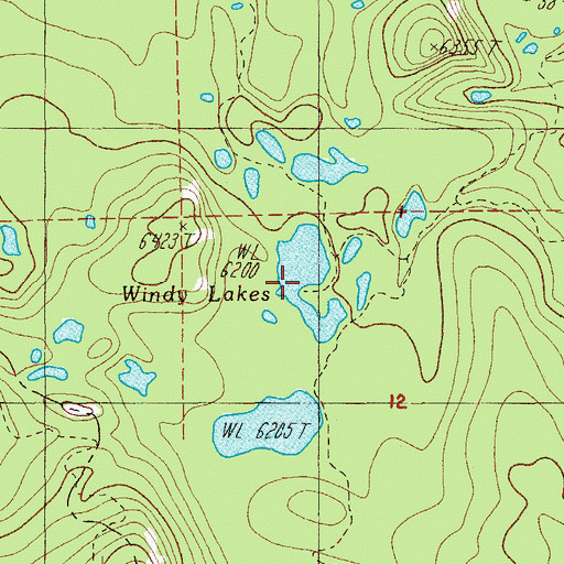 Topographic Map of Windy Lakes, OR