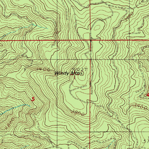 Topographic Map of Windy Mountain, OR