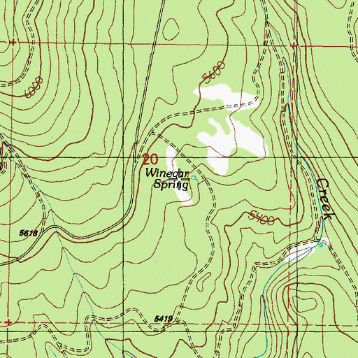 Topographic Map of Winegar Spring, OR