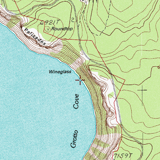 Topographic Map of Wineglass, OR
