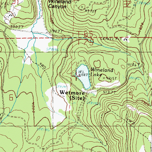 Topographic Map of Wineland Lake, OR