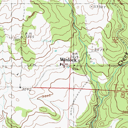 Topographic Map of Winlock, OR