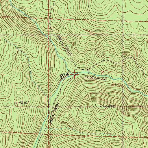 Topographic Map of Winom Creek, OR