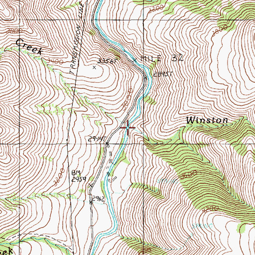 Topographic Map of Winston Creek, OR