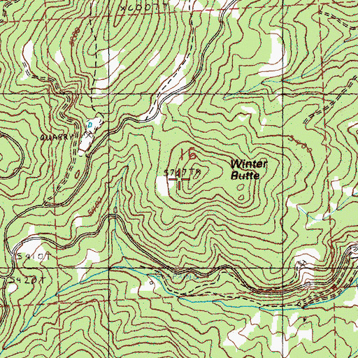 Topographic Map of Winter Butte, OR