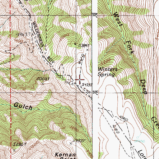 Topographic Map of Winters Spring, OR