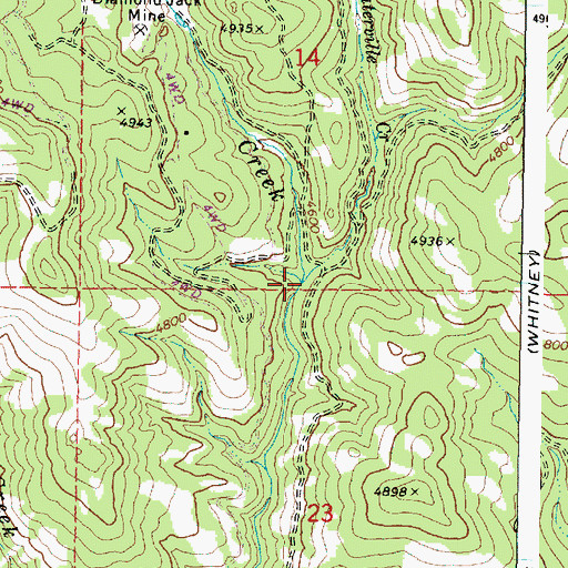 Topographic Map of Winterville Creek, OR