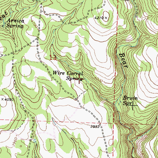 Topographic Map of Wire Corral Spring, OR