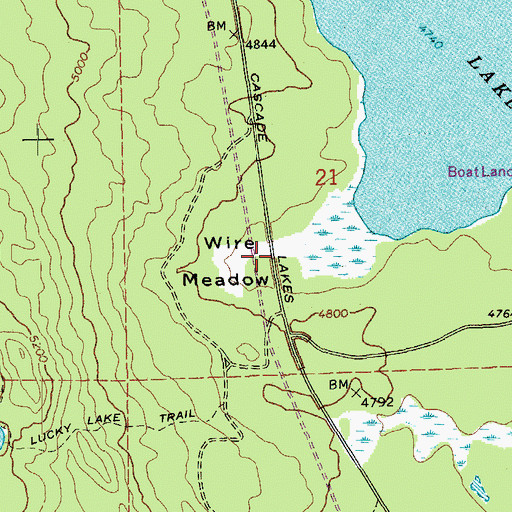 Topographic Map of Wire Meadow, OR