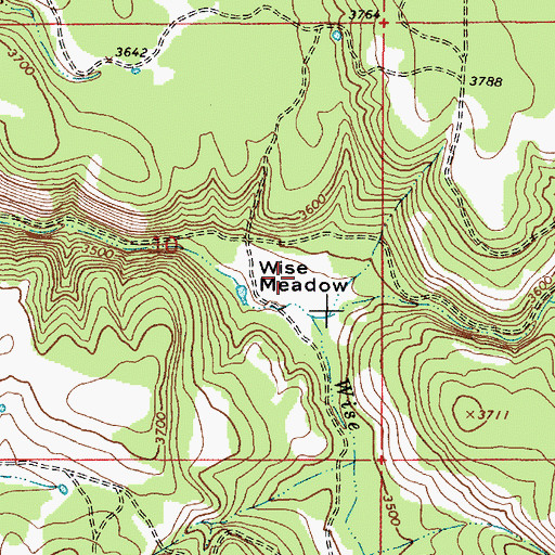 Topographic Map of Wise Meadow, OR