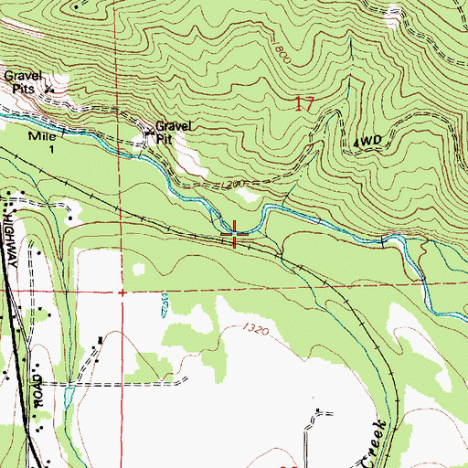 Topographic Map of Wisehart Creek, OR
