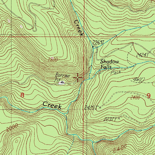 Topographic Map of Withrow Creek, OR