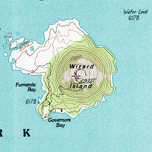 Topographic Map of Wizard Island, OR