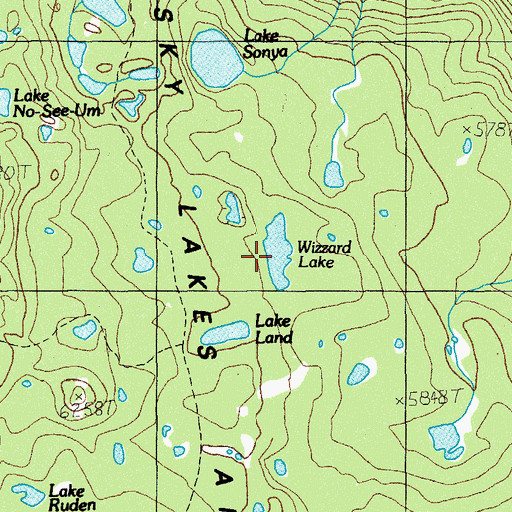 Topographic Map of Wizzard Lake, OR