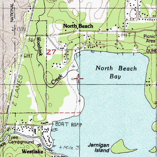 Topographic Map of Woahink Creek, OR
