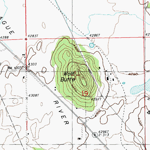 Topographic Map of Wolf Butte, OR