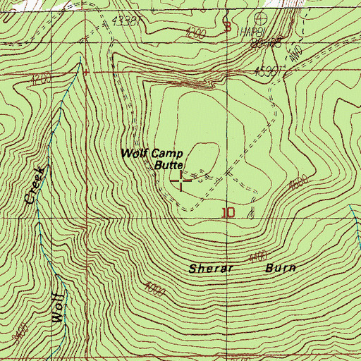 Topographic Map of Wolf Camp Butte, OR