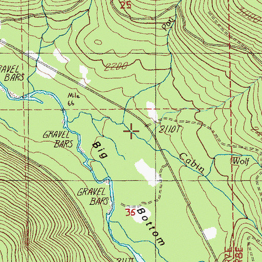 Topographic Map of Wolf Creek, OR
