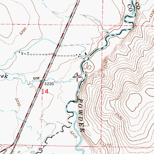 Topographic Map of Wolf Creek, OR